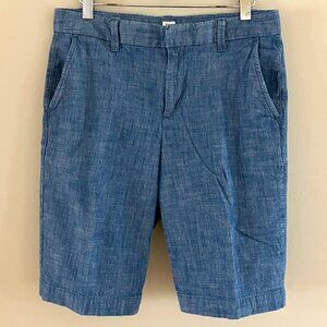 Gap Bermuda Shorts Chambray 10” Inseam Trouser lightweight Womens Size 4 Tall